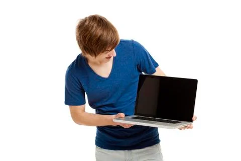 Man with a laptop Stock Photos