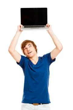 Man with a laptop Stock Photos