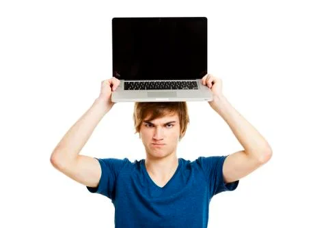 Man with a laptop Stock Photos