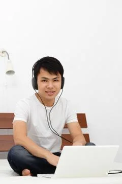 Man with laptop Stock Photos