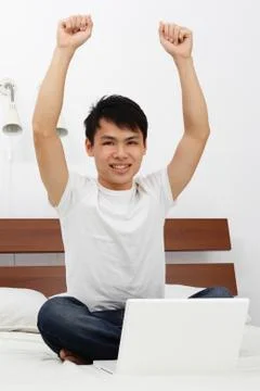 Man with laptop Stock Photos