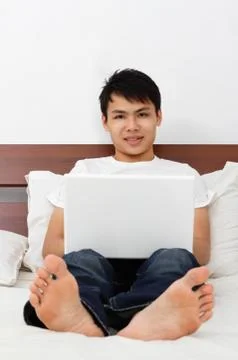Man with laptop Stock Photos
