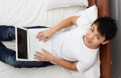 Man with laptop Stock Photos