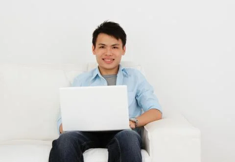 Man with laptop Stock Photos
