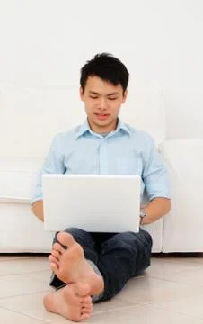 Man with laptop Stock Photos
