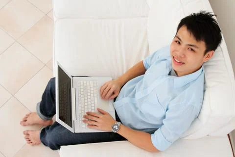 Man with laptop Stock Photos