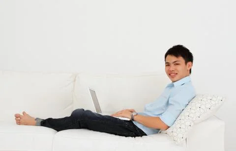 Man with laptop Stock Photos