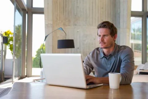 Man with laptop Stock Photos