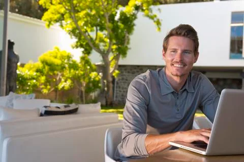 Man with laptop Stock Photos