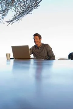 Man with laptop Foto stock