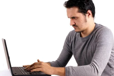 Man with laptop Stock-Fotos