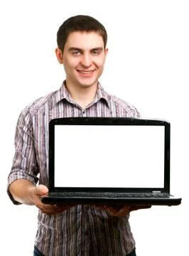 Man with laptop Stock Photos