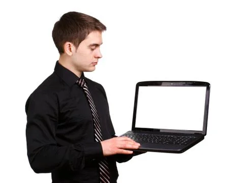 Man with laptop Stock Photos