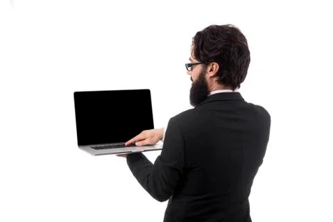 Man with laptop Stock Photos