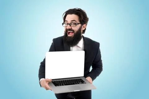 Man with laptop Stock Photos