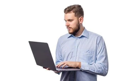 Man with laptop Stock Photos