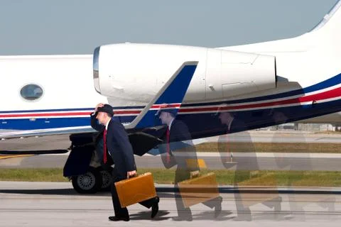 Man late for his flight Stock Photos