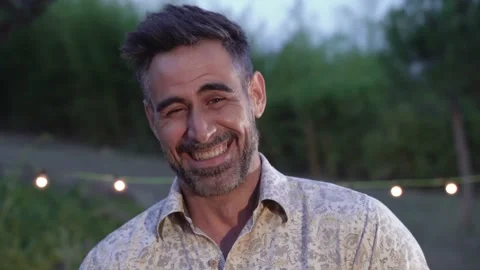 Man laughing looking to the camera. Stock Footage 233430222
