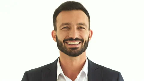 The man laughing on the white background Stock Footage 100751884