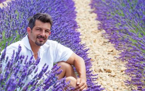 Man in the lavander fields Photos