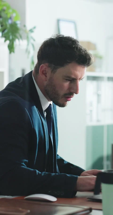 Man, lawyer and computer with window at office for solution, insight or Stock Footage 333754771