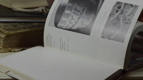 A man lays a book Stock Footage 74341330