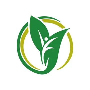 Man Leaf ecology logo and vector design Stock-Illustration