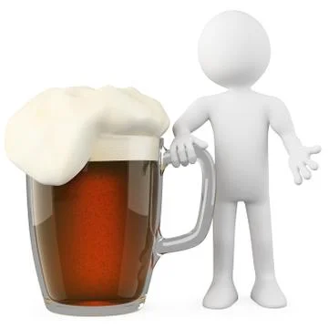 Man leaning on a dark beer Stock Illustration
