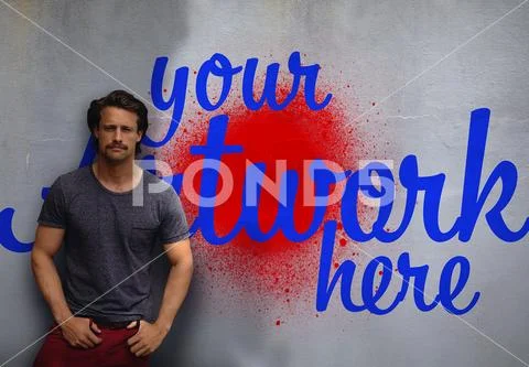 Man leaning on wall Modello PSD