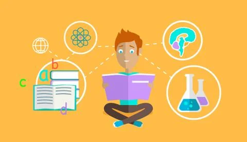 Man Learning Ability Concept Design Illustrazione stock