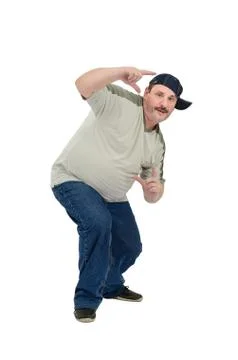 Man learning to dance rap 库存照片