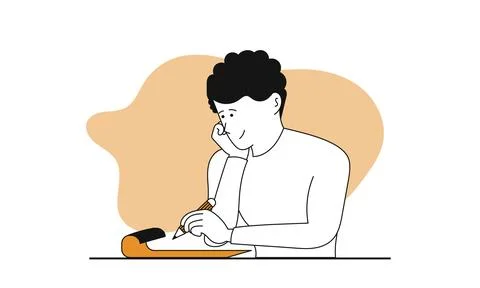 Man learning vector concept illustration. Online education and student stud.. Stockillustratie