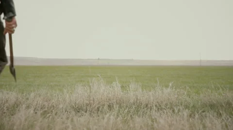 A man in a leather with an axe Stock Footage 61880189
