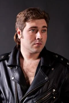 Man in a leather jacket Stock Photos