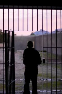 Man leaving prison Stock Photos