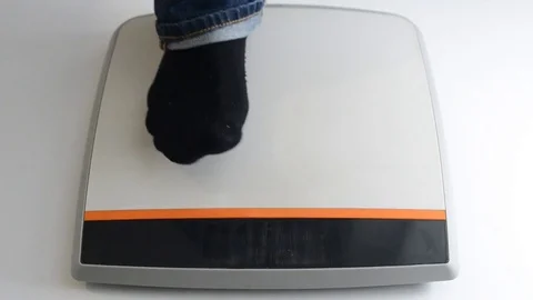 Man legs on weight Stock Footage 82530732