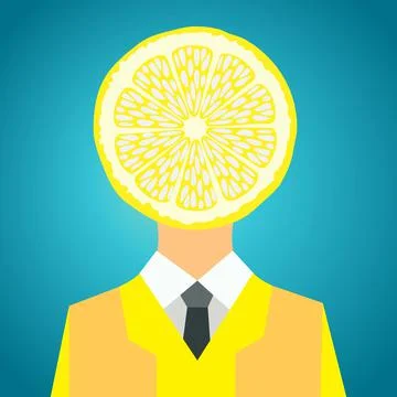 Man with lemon Stock Illustration
