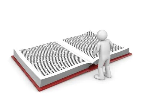 Man in library (3d isolated on white background characters series) Stock Illustration