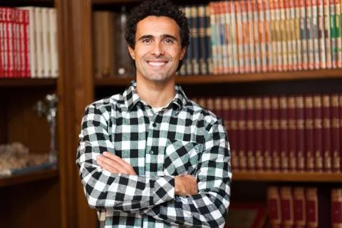 Man in a library Stock Photos