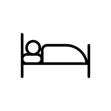 Man lies on the bed icon vector. Isolated contour symbol illustration Stock Illustration