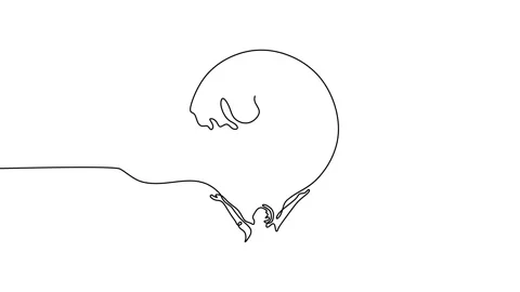 A man lift the earth globe in continuous line animation. World planet save Stock Footage 227454689