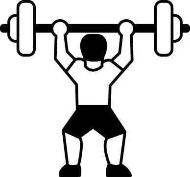 A man lifting a barbell with a handle Illustration