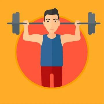 Man lifting barbell. Stock Illustration