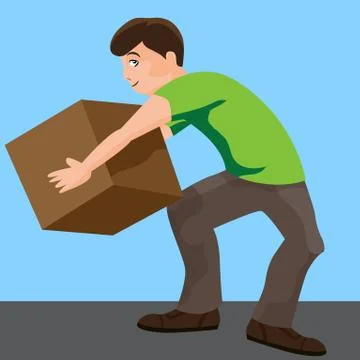 Man lifting box Stock Illustration