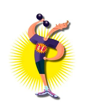 Man lifting a dumbbell Stock Illustration