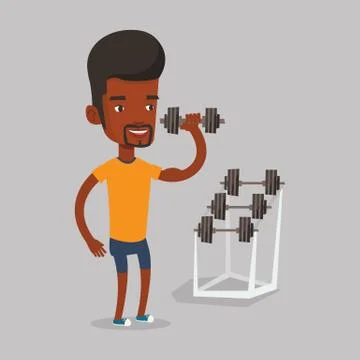 Man lifting dumbbell vector illustration Illustrazione stock