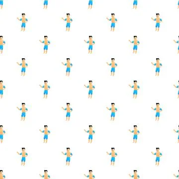 Man in light blue swim trunks pattern Illustrazione stock