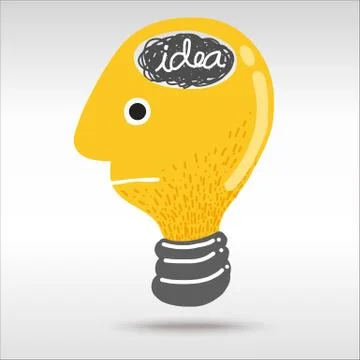 Man light bulb head Stock Illustration