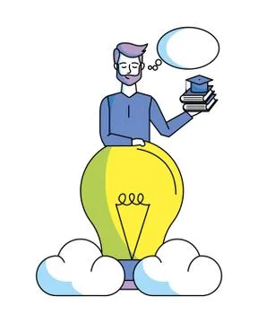 Man with light bulb 스톡 일러스트
