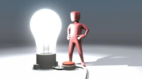 Man Light Switch Step Stock Footage 768943